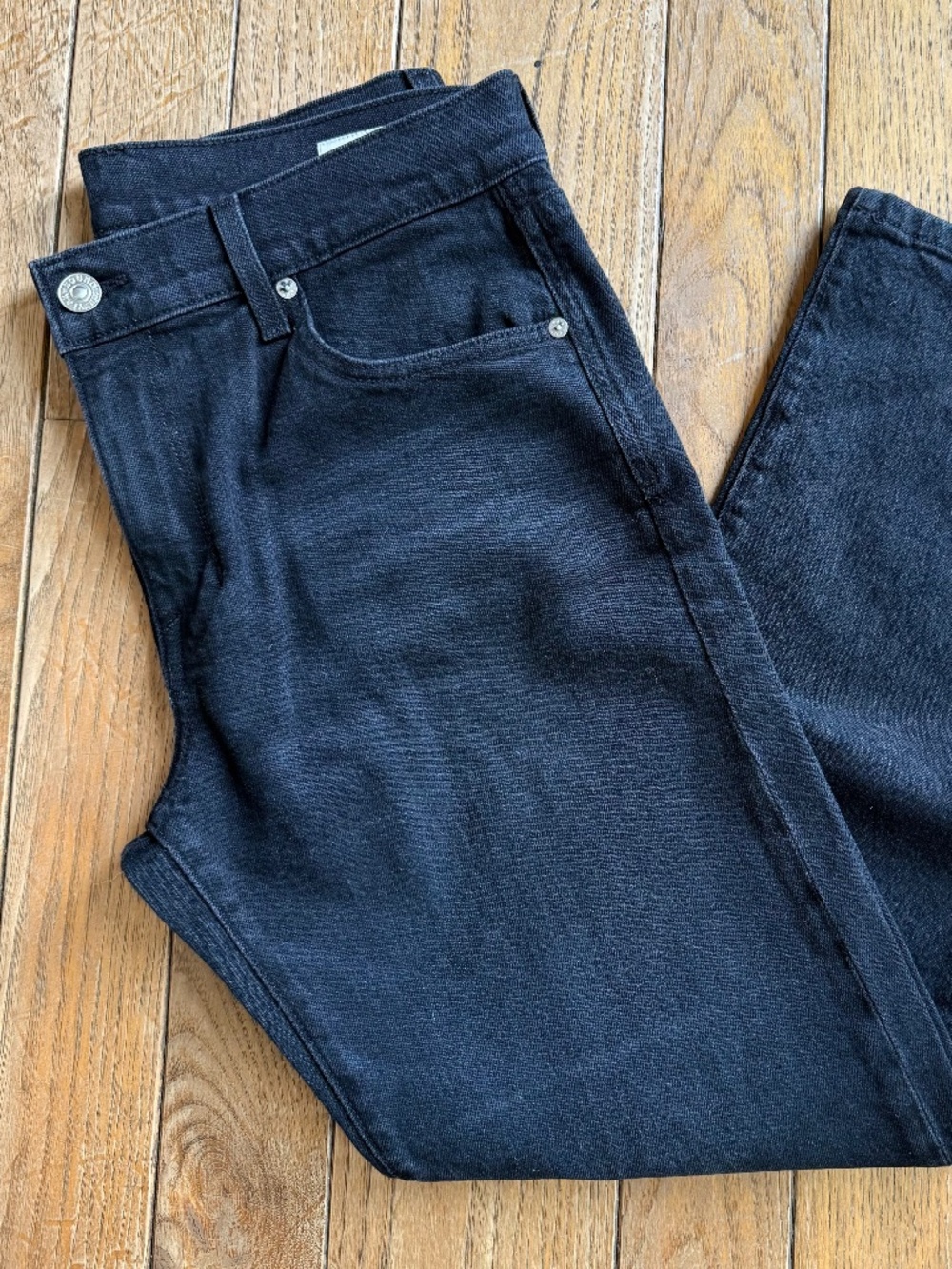 AYR NWOT The Stance Jeans Relaxed Fit Mid Rise Cropped USA Black Women's 28